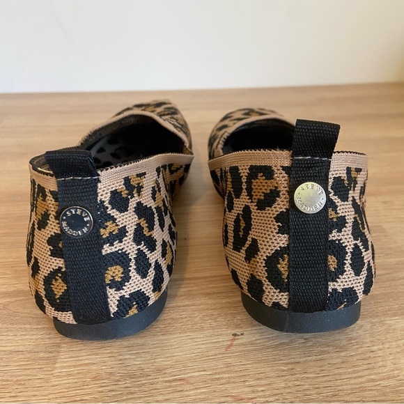 Steve Madden Knit Leopard Animal Print Raine Loafers Ballet Flats Size 8 - Picture 5 of 8